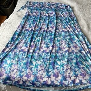 Reel Legends Blue and Purple Floral Maxi Skirt